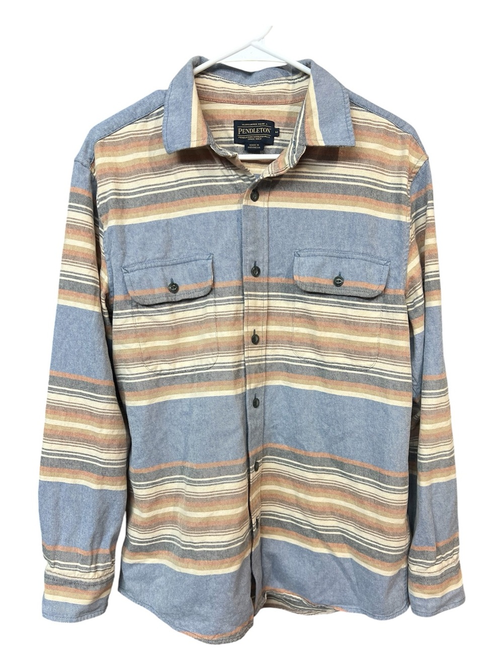 Pendleton Men's Beach Shack Cotton Shirt Casual Button Down Medium Striped